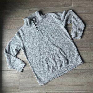 Ocean Drive Grey 1/3 Zip Pullover w/ Kangaroo Pocket Women's Size L